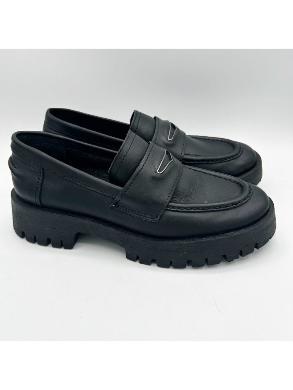 Steve Madden Women's Lawrence Chunky Leather Loafers Size 7